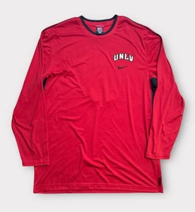 Nike UNLV Shirt Mens Size XL Red Warm Up Shooting Shirt Long Sleeve Basketball - Picture 1 of 8