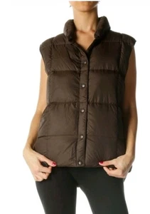 Lands End Down Chocolate Brown Puffer Vest sz. S - Picture 1 of 8
