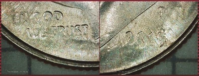 2015 P Roosevelt Dime Greased Errors on In God We Trust & On Date. - Image 1 of 4