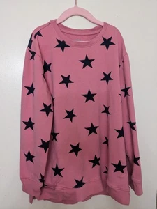 Primary Girls Pink Star Pullover Sweatshirt Top - Picture 1 of 8