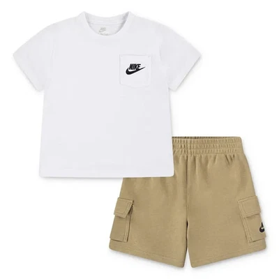 Completo Bambino Nike Pocket Tee set - Bianco/Beige - Immagine 1 di 4