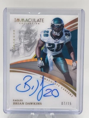 2018 Panini Immaculate Brian Dawkins Autograph Auto Philadelphia Eagles HOF /15 - Image 1 of 2