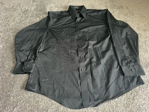Geoffrey Beene Black Dress Shirt Men's Size 16 1/2 32/33 Button Down Large - Picture 1 of 6