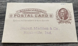 Nolan,Madden & Co, Postal Card 1887 1 cent - Picture 1 of 2