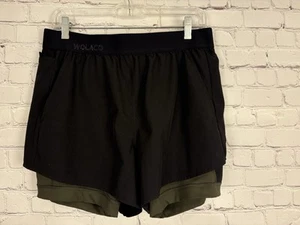 Women’s Wolaco 2 In 1 Compression Shorts Black XL Green Black - Picture 1 of 7