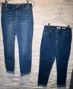 EUC Women's LOGO by LORI GOLDSTEIN Skinny Rolled Cuff Denim Jeans 6 - Picture 1 of 14