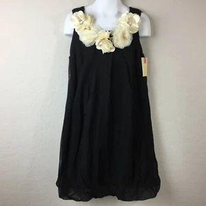 Cherokee Girl's Black Bubble Dress Party Dressy Sleeveless Flowers Size M Medium - Picture 1 of 8