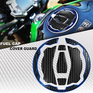 NEGRO Y CROMADO AZUL TANQUE DE GASOLINA CUBIERTA DE COMBUSTIBLE PROTECT GUARD NINJA 650/400 / Z650 / Z900 - Imagen 1 de 4
