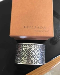 WOW Silpada Sterlingsilber breites aufwendiges Armreif Armband B1697 filigran 349 $ Ret - Bild 1 von 6
