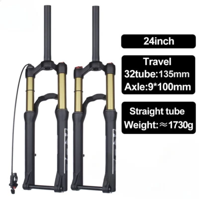 Travel 135mm Thru Axle Suspension Air Front Fork Mountain Bike Straight Tube  - Image 1 of 4