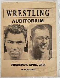 1950s Vintage Wrestling Gala Program w Jack DEMPSEY & Jack SHARKEY on Cover - Picture 1 of 3