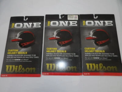 The ONE Wilson Custom Baseball/Softball Helmet Decals-3 Packages in Red - Image 1 of 4