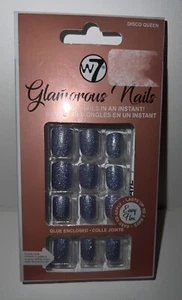 W7 GLAMOROUS NAILS 24 Fake False Short Full Cover Press on Nails for Women - Picture 1 of 2