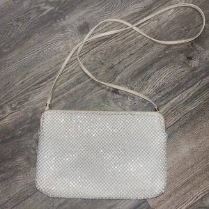 Vintage Metal Mesh Crossbody Evening Bag Purse WHITING and DAVIS White - Picture 1 of 6