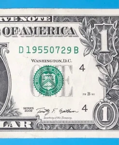 1955 July 29 : D 19550729 B BIRTHDAY Note $1 One Dollar Bill - Picture 1 of 3