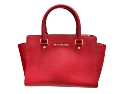 MICHAEL KORS SELMA КРАСНЫЙ SAFFIANO КОЖАНАЯ СУМКА СУМОЧКА - Изображение 1 из 4