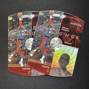 1998 Hakeem Olajuwon Upper Deck SPX Silver Die Cut SP #18 2x Lot - Rockets - Foto 1 di 3