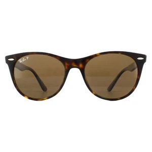 Ray-Ban Sunglasses Wayfarer II RB2185 902/57 Striped Havana Brown Polarized 55mm - Picture 1 of 6