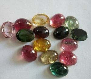 Cabujón Ovalado Turmalina Multicolor 15 Piezas 6x8 MM 22,70 Cts. Piedras preciosas naturales - Imagen 1 de 6