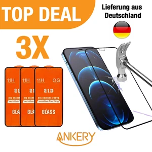 3x Panzerfolie iPhone 7 8 X XR XS 11 12 MINI PRO PRO MAX Mini Echt SchutzGlas - Bild 1 von 8