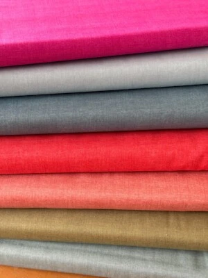 MAKOWER Patchworkstoff LINEN TEXTURE uni Baumwoll Stoff einfarbig Leinenoptik - Bild 1 von 4