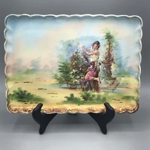 Victoria Austria handbemaltes Tablett Porzellan signiert H. Zatzka.  8,5" # - Bild 1 von 11