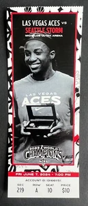 2024 WNBA Seattle Storm vs Las Vegas Aces Ticket Stub 6/7/24 Mint Condition!!! - Picture 1 of 1