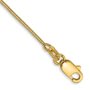 14k Yellow Gold .8mm Round Snake Chain Anklet 10" 1.87g Gift for Mother - Picture 1 of 2