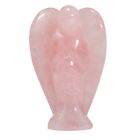 1.5'' Natural Rose Quartz Crystal Carved Guardian Angel Polished Gem Ornaments