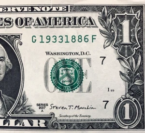1933 -1886: Tombstone Anniversary Birth Year One Dollar Bill Fancy Serial Number - Picture 1 of 3