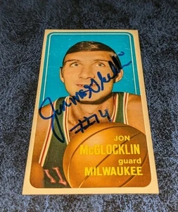 Tarjeta firmada por Jon McGlocklin Milwaukee Bucks NBA 1970-71 Topps con nuestro certificado de autenticidad - Imagen 1 de 2