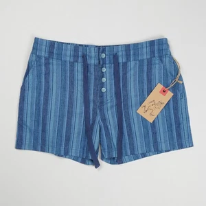 Gramicci Damen Friend Of The Vine gestreifte Kordelzug Shorts S blau indigo - Bild 1 von 4