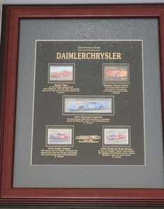 Framed Chrysler World Postage Stamps Muscle Car Vintage Commemorative Rare PSE - Picture 1 of 7