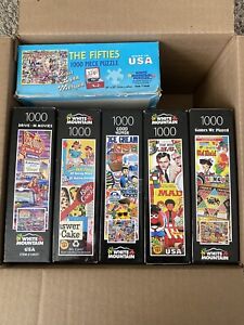 Lot of (6) White Mountain - 1000 piece Puzzles -  Complete  - Good Condition!