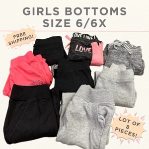 Lot of 8 Girls’ Size 6/6X Sweatpants – Cozy Play & Lounge Pants Bundle - Picture 1 of 12