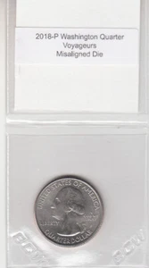2018-P Philadelphia Washington Quarter falsch ausgerichtet sterben Sorte Fehler Reisende - Bild 1 von 2