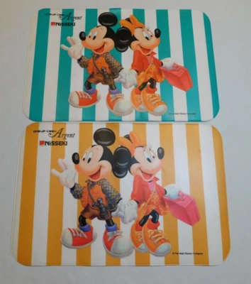 VTG DISNEY PLACEMATS LOT 2 MICKEY MOUSE MINNIE MOUSE VACATION NISSEKI VINYL - Image 1 of 4