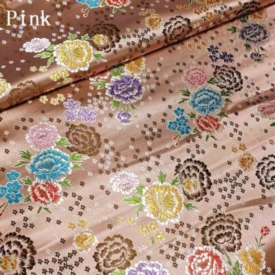 Tela Brocado Chino Jacquard Floral Imitación Seda Satén Costura Hágalo Usted Mismo Artesanía 75X100 cm Foto 1 de 4