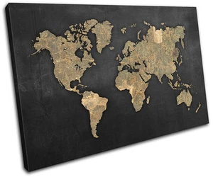 World Atlas Antique Vintage Maps Flags SINGLE CANVAS WALL ART Picture Print - Picture 1 of 1