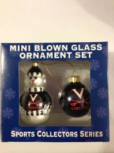 Topperscot Mini mundgeblasenes Glas Sport Ornament Set - 2 Schneemann - Virginia Cavaliers - Bild 1 von 1