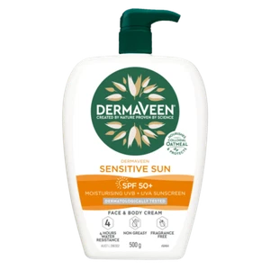 DermaVeen Sensitive Sun SPF 50+ Sunscreen 500g Sunscreen Moisturiser UVA UVB - Picture 1 of 1