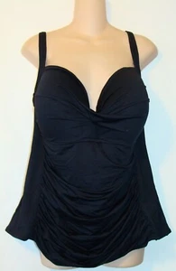 LA BLANCA WOMENS PLUS BLACK TANKINI SWIM TOP SIZE 22W NWT   BN - Picture 1 of 10