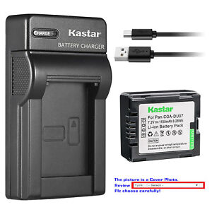 Kastar Battery Slim Charger for Panasonic CGR-DU07 CGA-DU07 & PV-GS400 PV-GS500