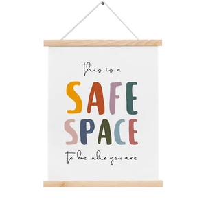 This Is A Safe Space To Be Who You Are Sign, Boho Classroom Decor, Therapy Offic - Picture 1 of 5