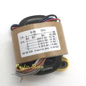 1Pc 35W Input 0V-115V-230V Output Double 220V+Double 6.3V R-Type Transformer - Picture 1 of 2