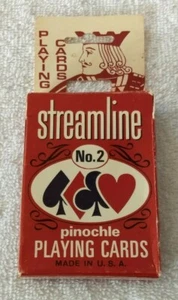 Arrco Streamline No. 2 Pinochle Playing Cards Red Linen Finish Deck Made in USA - Picture 1 of 8