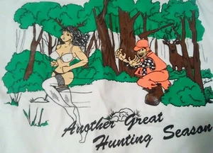 Screen Stars Vtg (XXL) Another Great Hunting Season (Chasing Girls) T-shirt - Picture 1 of 5