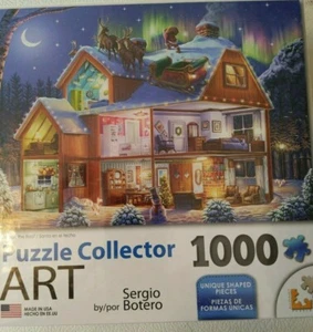 Puzzle Collector Art 1000 Piece Puzzle Santa on the Roof Sergio Botero USA Made - Picture 1 of 4
