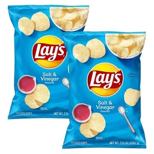 Lay's SALT & VINEGAR Flavored Potato Chips 7.75 Oz. (2 Bags) Tangy - Picture 1 of 5