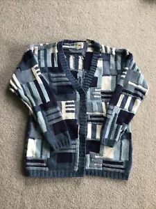 Vintage Women’s Marsh Landing Sz S Boxy Oversized Patchwork Sweater Hand Knit - Picture 1 of 7